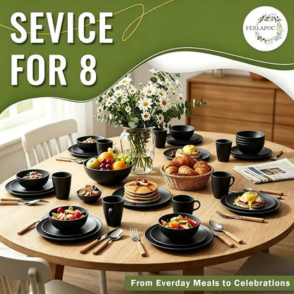 Kitchen Wheat Straw Dinnerware Set 40 PCS Dishes Sets - Image 7
