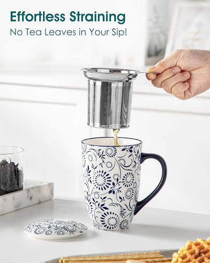 vancasso SELENE Porcelain Tea Mug, 18 oz Porcelain Tea Cup - Image 7