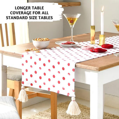 Folkulture Table Runner 72 Inches Long | Polka Red | Table Runner - Image 6