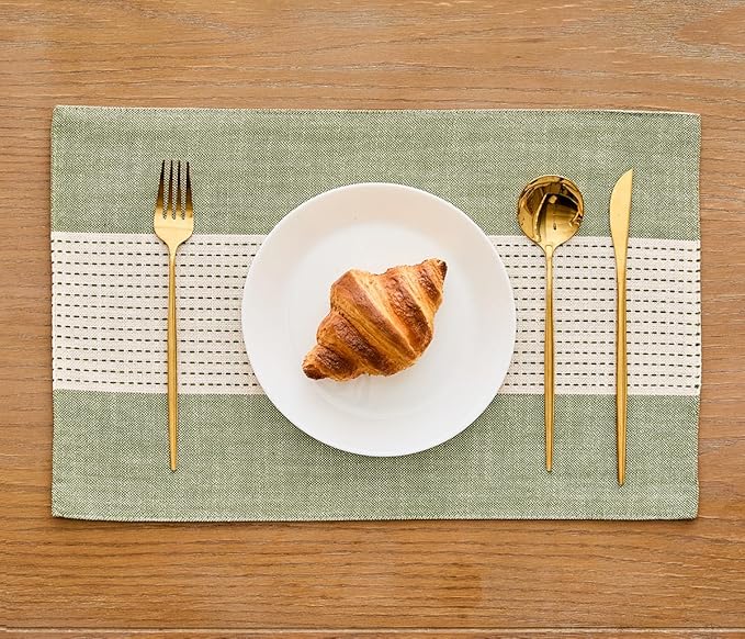 Wracra Linen Placemats, 12 x 18 Inch Set of 4 Placemats, Farmhouse Macrame - Image 6