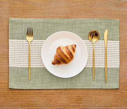 Wracra Linen Placemats, 12 x 18 Inch Set of 4 Placemats, Farmhouse Macrame - Image 6