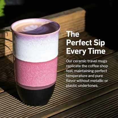 NOVA CERAMICS Coffee Travel Mug – Reusable Coffee Cup – Microwave & Dishwasher - Image 4