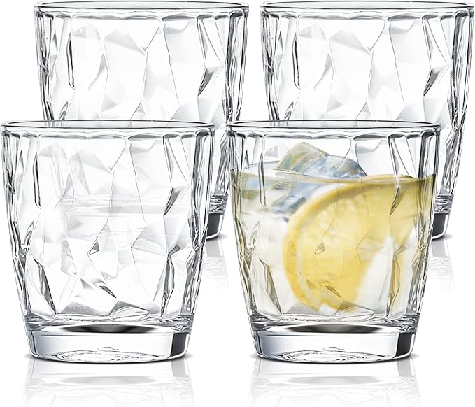 Top-spring 10 Oz Reusable Plastic Water Tumbler 4pcs Clear BPA Free | Thickened by Top-spring