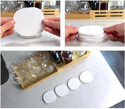 Stone Coasters Set of 4 White Sandstone, Water Absorbing Diatomaceous Earth - Image 2