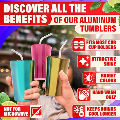 Retro Style Aluminum Cups 15 oz Set of 6 - Image 4