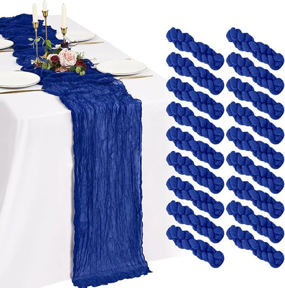 18 Pack Cheesecloth Table Runner 10FT Royal Blue Table Runner Boho Gauze Cheese by Showgeous