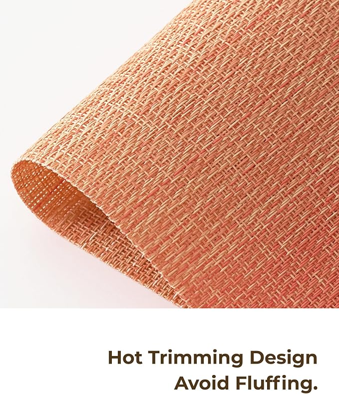 Leetaltree Gradient Burnt Orange Woven Placemats Set of 8 - Image 4
