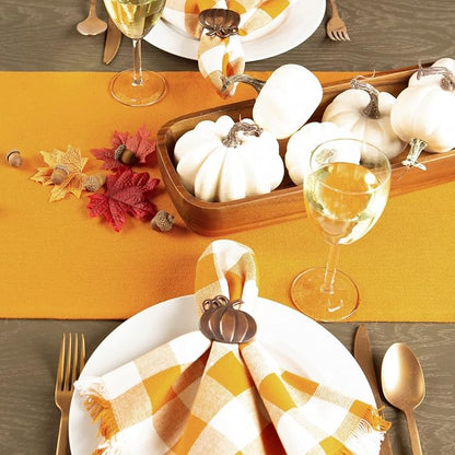 DII Everyday Collection, Fringed Solid Tabletop, Table Runner, Pumpkin Spice - Image 5