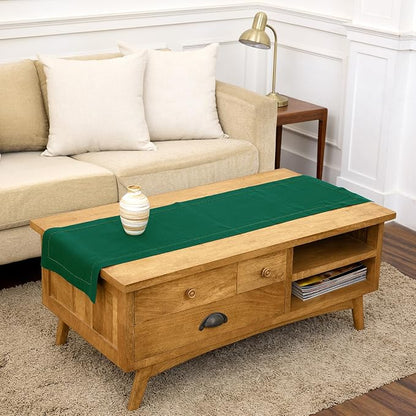 Solino Home 100% Pure Linen Table Runner Rainforest Hemstitch, 14 x 48 in | by SolinoHome