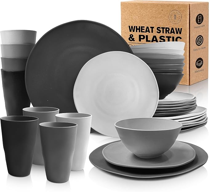 Teivio 32-Piece Plates and Bowls Sets by Teivio