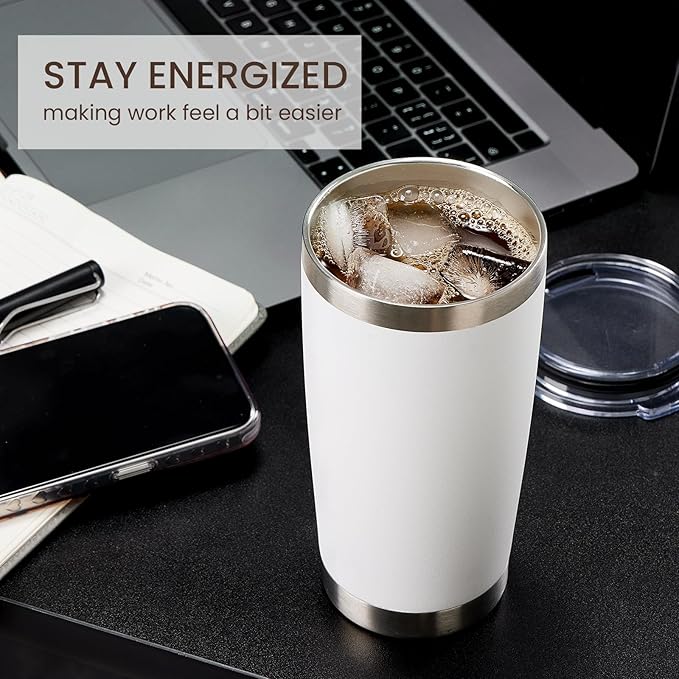 MEWAY 20oz Tumbler Cup Double Wall Vacuum Insulated Travel Mug Bulk, Stainless - Image 4