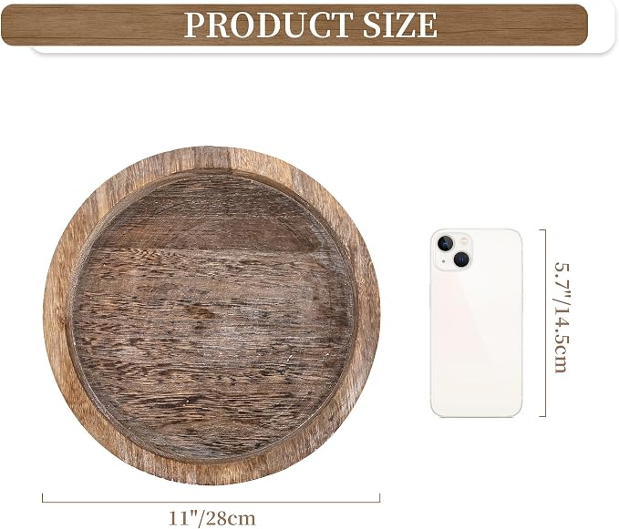Hanobe Round Wooden Candle Holder Trays - Image 7