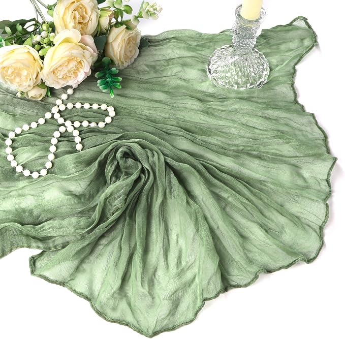 6 Pack Sage Green Cheesecloth Table Runner 10Ft Gauze Cheese Cloth Table Runner - Image 7