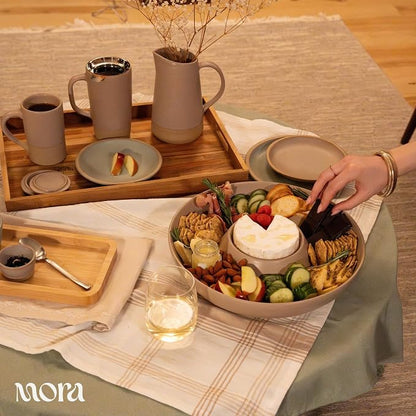MORA Ceramic Chips and Dip Serving Tray: Large Divided Party Bowl Set - Image 6