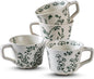 Ceramic Mugs 11 oz Set of 4, Unique Luxurious Stoneware Cups by Noevany