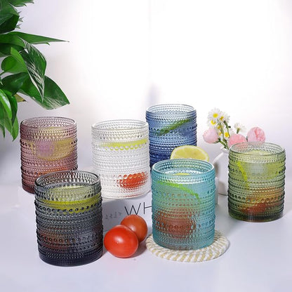 Set of 6 Hobnail Drinking Glasses, 12 oz, Vintage Jupiter Glass Cups, Embossed - Image 7