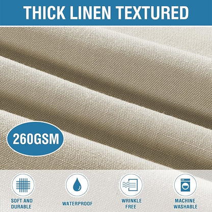 H.VERSAILTEX Linen Textured Table Cloths 60 x 104 Inch Premium Solid Tablecloth Spill-Proof Waterproof Table Cover for Dining Buffet Feature Extra Soft and Thick Fabric Wrinkle Free, Taupe
