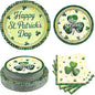60pcs St.Patrick's Paper Plates and Napkins Party Supply, Serve 20 | Shamrock by BORAENDEY