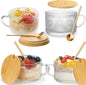 14 Oz Vintage Coffee Mugs Set, Beverages & Oats by Jormey