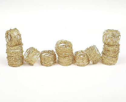 Mesh Napkin Rings Set of 12 - Handmade Napkin Holder for Wedding, Dinner Parties, Easter, Reception, Kitchen, Family Gathering, Everyday Use - Set Your Table with Style - Gold