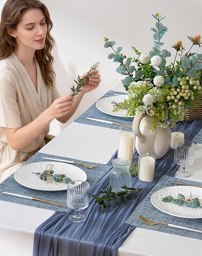 Leetaltree Deep Navy Woven Placemats Set of 24 - Image 3