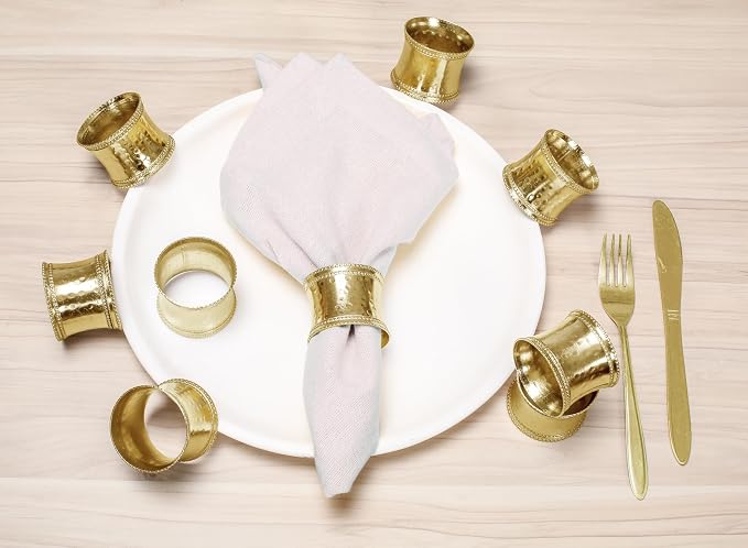 Metal Napkin Rings Set of 12 Iron Napkin Ring Holders - Image 7
