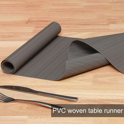 Table Runner 72 Inches Long, Vinyl Woven Heatproof Table Runners | Washable - Image 2