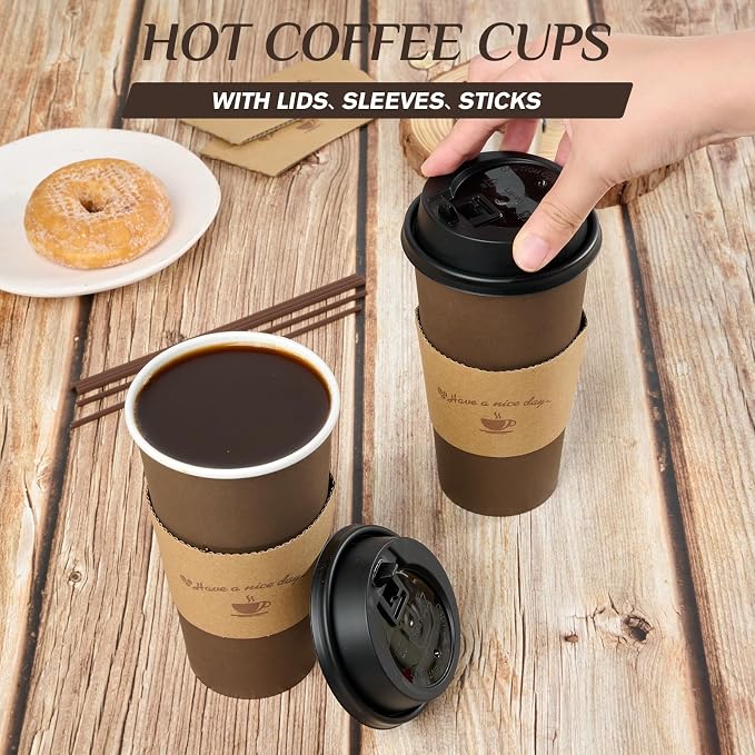 LITOPAK 100 Pack 20 oz Coffee Cups - Image 4