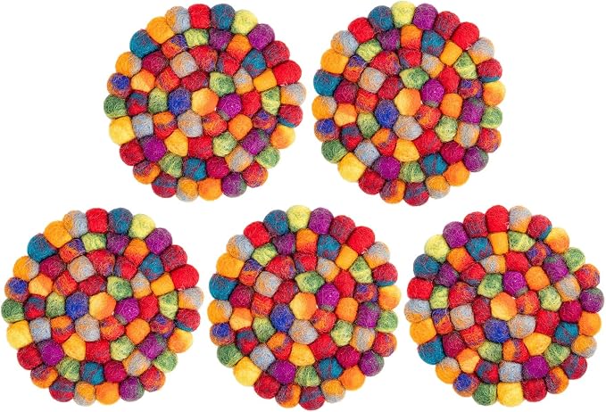 Round Felt Ball Coasters - Image 5
