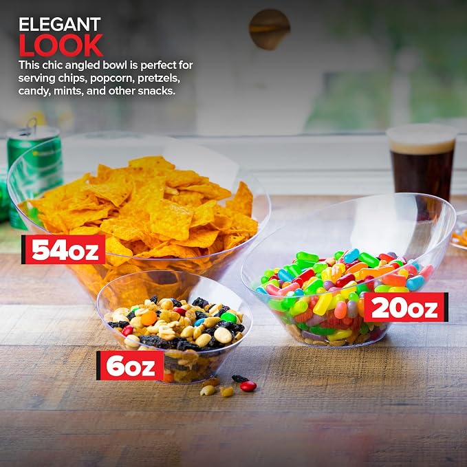 6oz Clear Plastic Serving Bowls Small Disposable Candy Dishes, Buffet Containers - Image 5