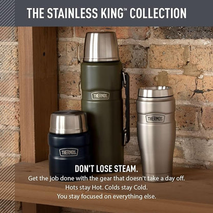 THERMOS Stainless King Vacuum-Insulated Beverage Bottle, 40 Ounce, Midnight Blue - Image 6