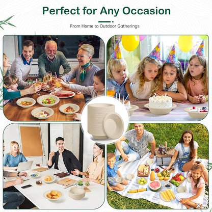 16 oz 128-Pack Compostable Paper Bowls, Disposable Salad & Soup Bowls, - Image 6