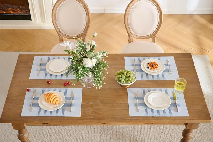 Leetaltree Geometric Print Blue Placemats Set of 6 - Image 7