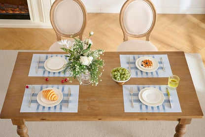 Leetaltree Geometric Print Blue Placemats Set of 6 - Image 7
