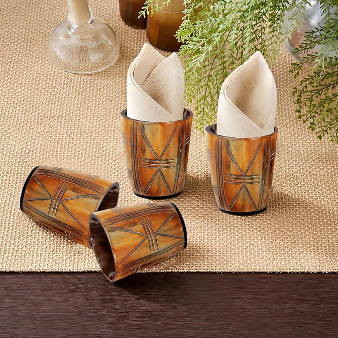 Handicrafts Home Viking Horn Shot Glasses Set of 4, Handmade Natural Ox Horn - Image 7
