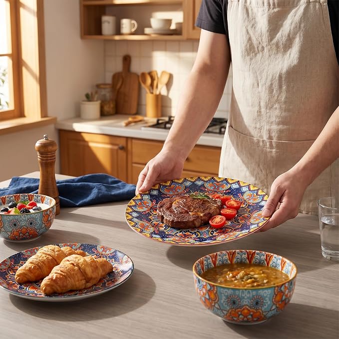 12-Piece Bohemian Porcelain Dinnerware Set - Image 3