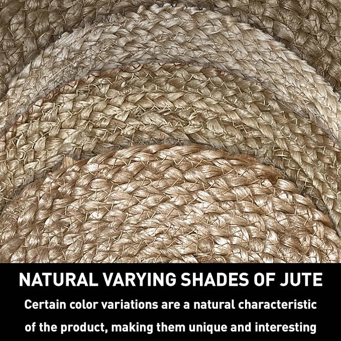 Set of 4 Jute Braided Oval Placemats – 13x19 Inch Rustic Natural Jute Table - Image 6