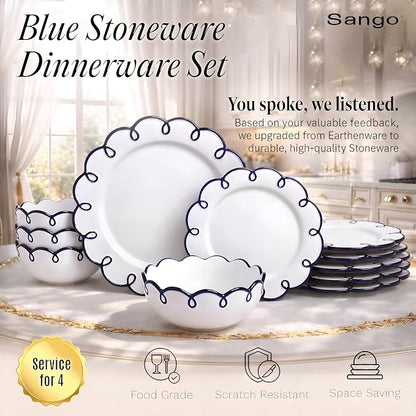 Sango 12-Piece Stoneware Dinnerware Set - Image 2