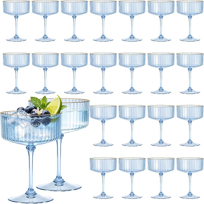 24PCS Plastic Martini Glasses, Unbreakable Reusable Champagne Coupe, Removable by Unknown