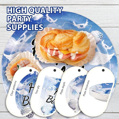 96 Pcs Happy Birthday in Heaven Party Decorations, Serves 24 | Funeral - Image 6
