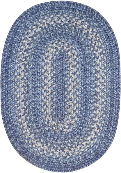 Homespice Denim Jute Braided Placemats, Country Coastal Decor, Set of 4, Blue 13x19 Oval Table Mats - Vibrant Colors, Durable, Easy to Clean and Protects Furniture