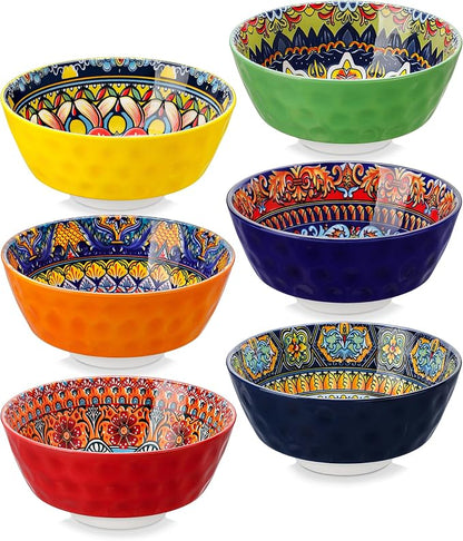 vancasso Boho Cereal Bowls Set of 6, 26 oz Ceramic Soup Bowls by vancasso