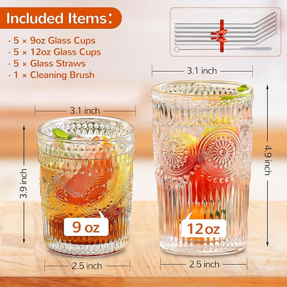 10Pcs Vintage Drinking Glasses - Image 2