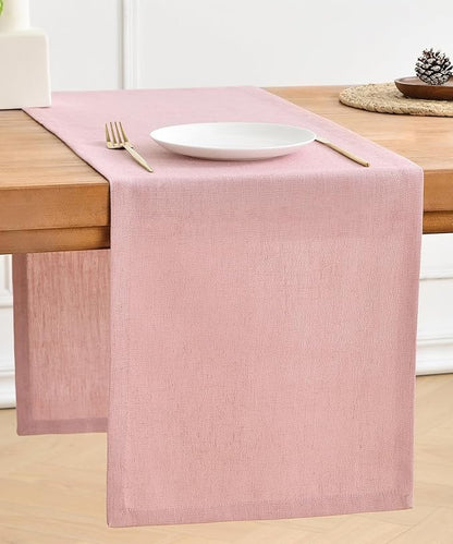 Wracra Linen Table Runner, Burlap Pink Table Runners 108 Inches Long | Rich by Wracra