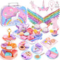 Tea Party Set for Little Girls, Unicorn Wings & Headband, Carrying Case by WelcometoAojieni
