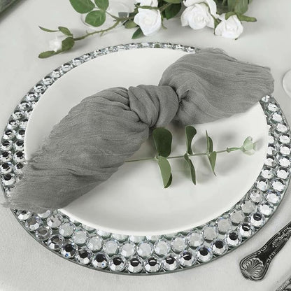Efavormart 5 Pack 24"x19" Gray Matte Gauze Cheesecloth Napkins, Sleek Cotton - Image 2