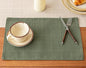 Linen Checked Placemats Set of 4, Sage Green Place Mats 12x18 Inch | Raised by Aoztio