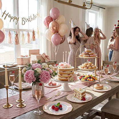 60pcs Pink Dessert Plates - Image 4