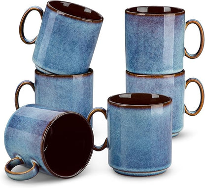 vancasso ONION Ceramic Coffee Mugs Set of 6, 12 Oz Coffee Cups by vancasso