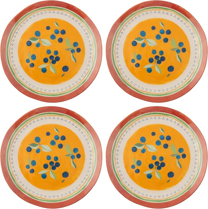 Karma, 8.75 inches Melamine Salad Plates Set of 4, Reusable Dishwasher Safe by KarmaGifts